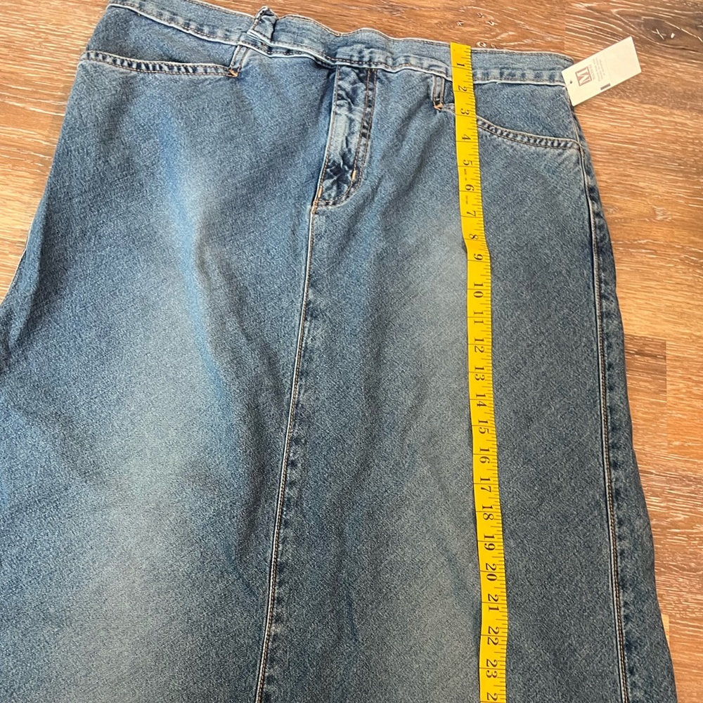 Hydraulic Maxi Denim Jean Skirt NWT SZ 13/14 Slit back Long Maxi Length - Picture 7 of 14